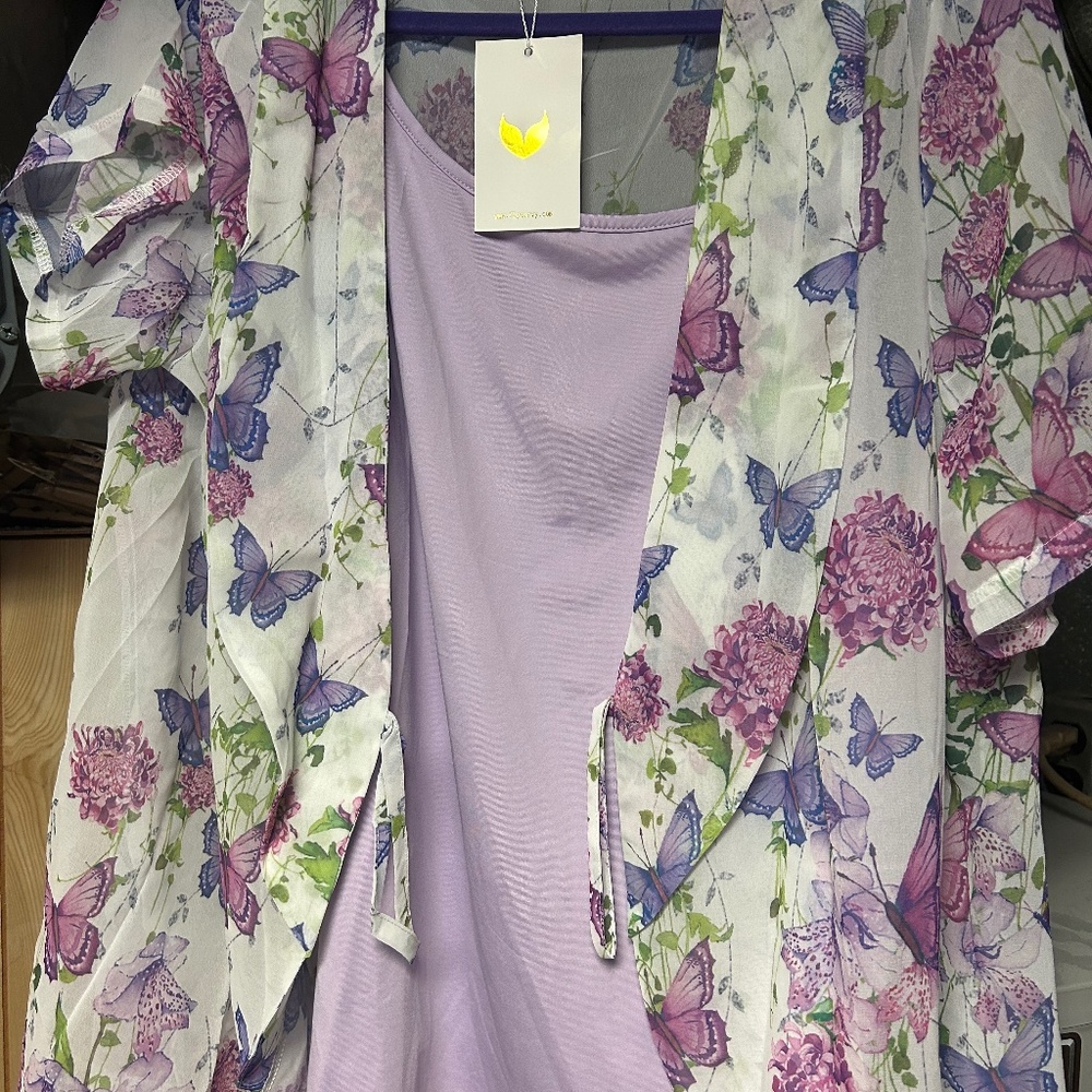 Ladies plus size two piece blouse